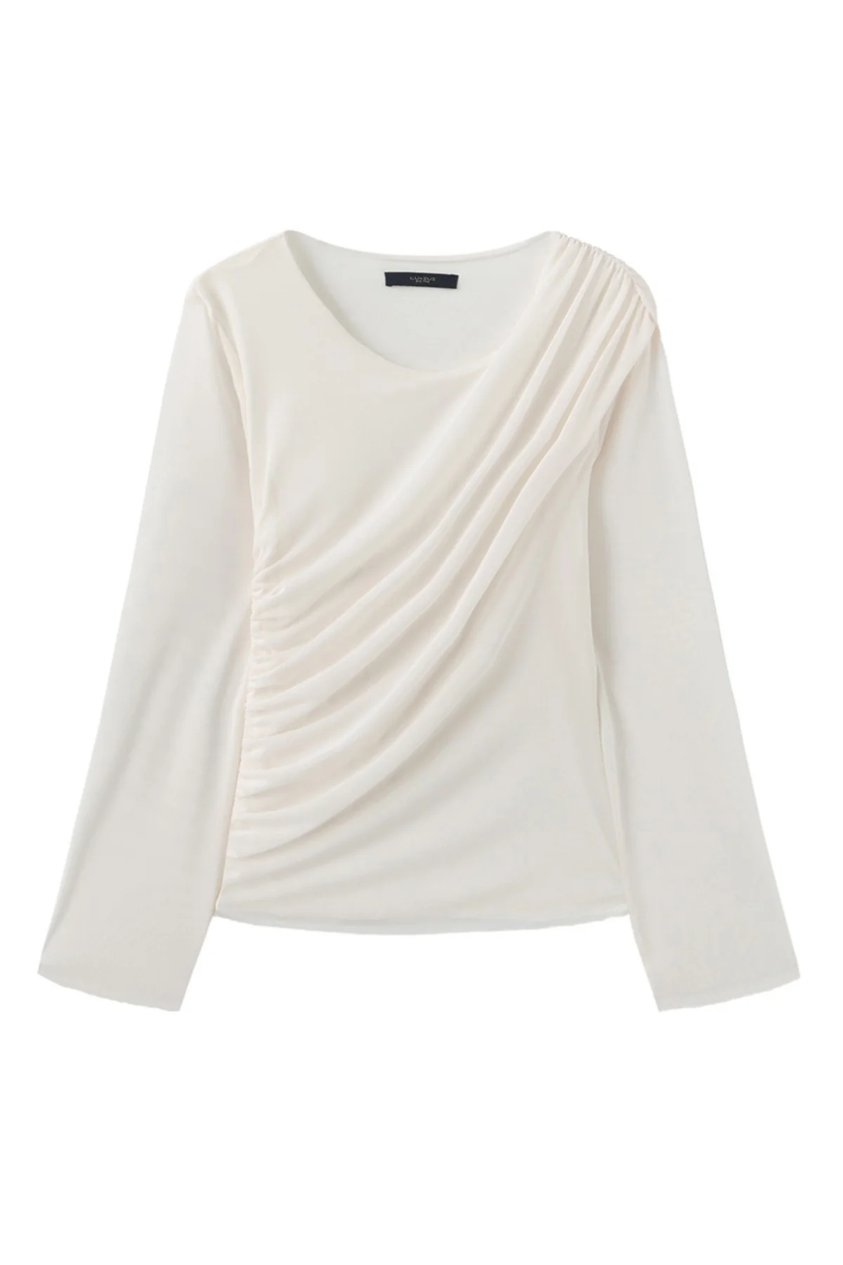 Thora - Bluse med draperede detaljer og lange ærme