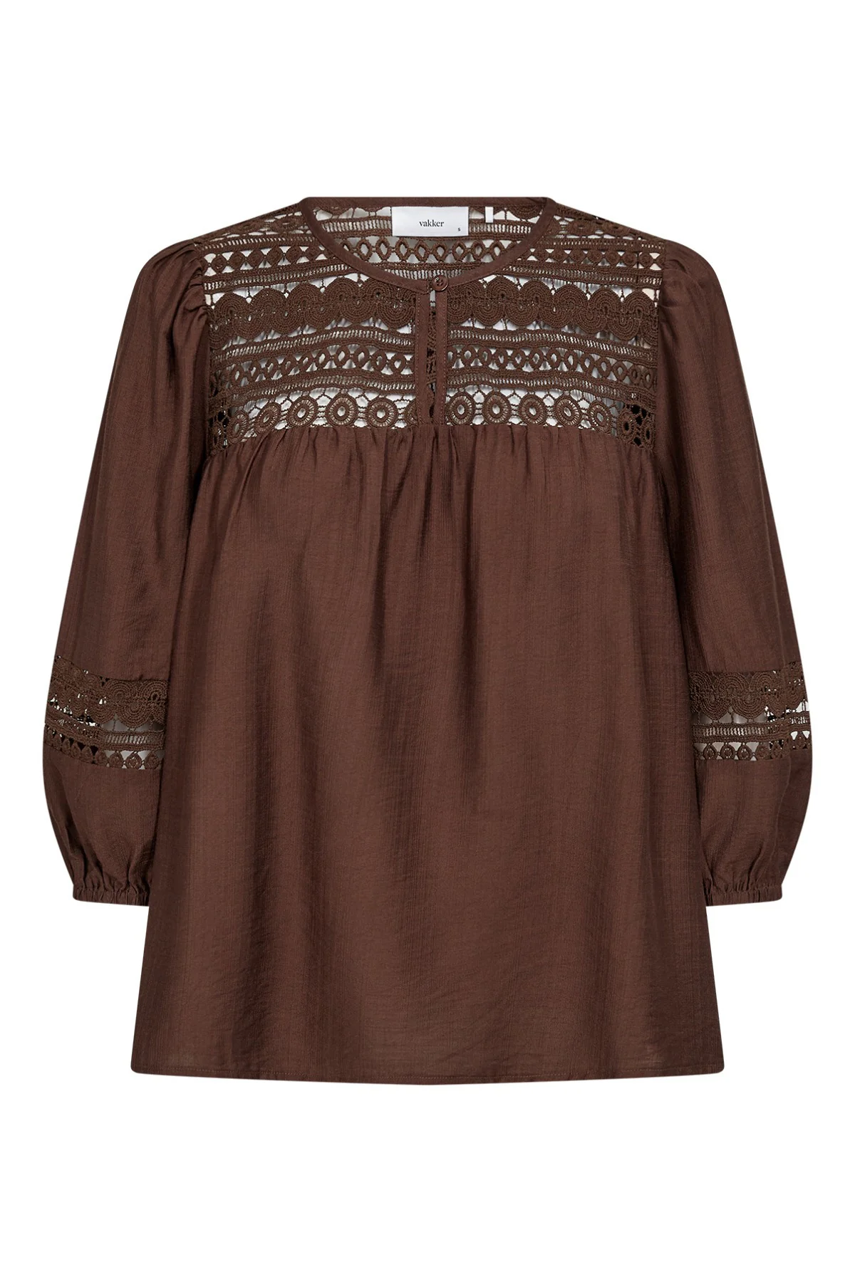Thora - Bluse med trekvartærmer og blondedetaljer - Image 2