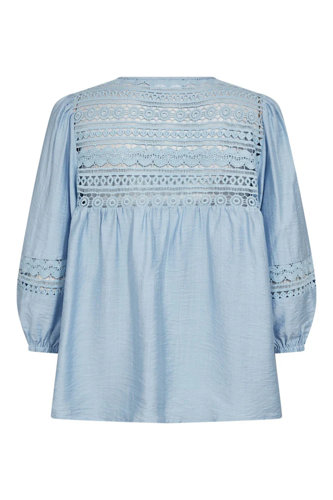 Thora - Bluse med trekvartærmer og blondedetaljer - Image 7