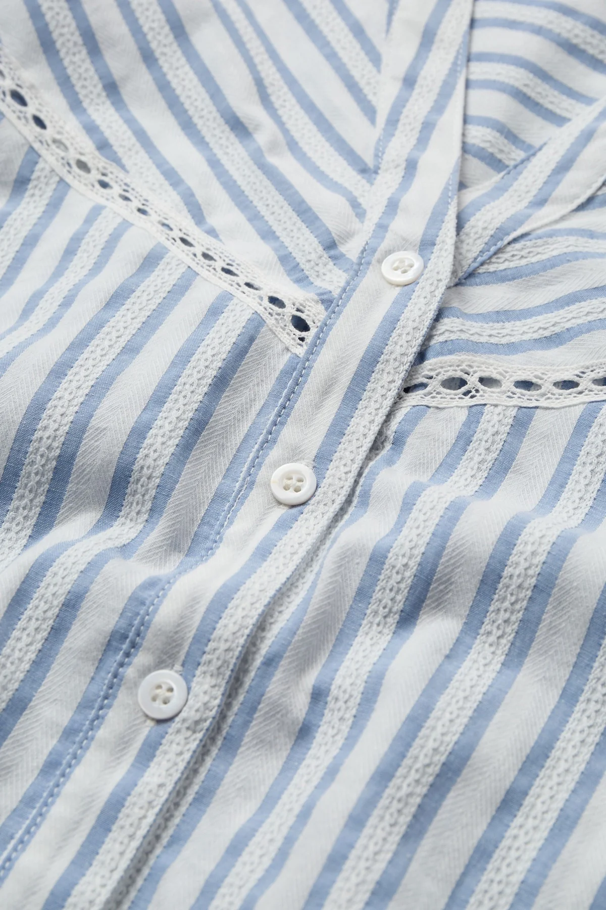 Bethany - Stribet v-bluse i bomuldskvalitet - Image 4