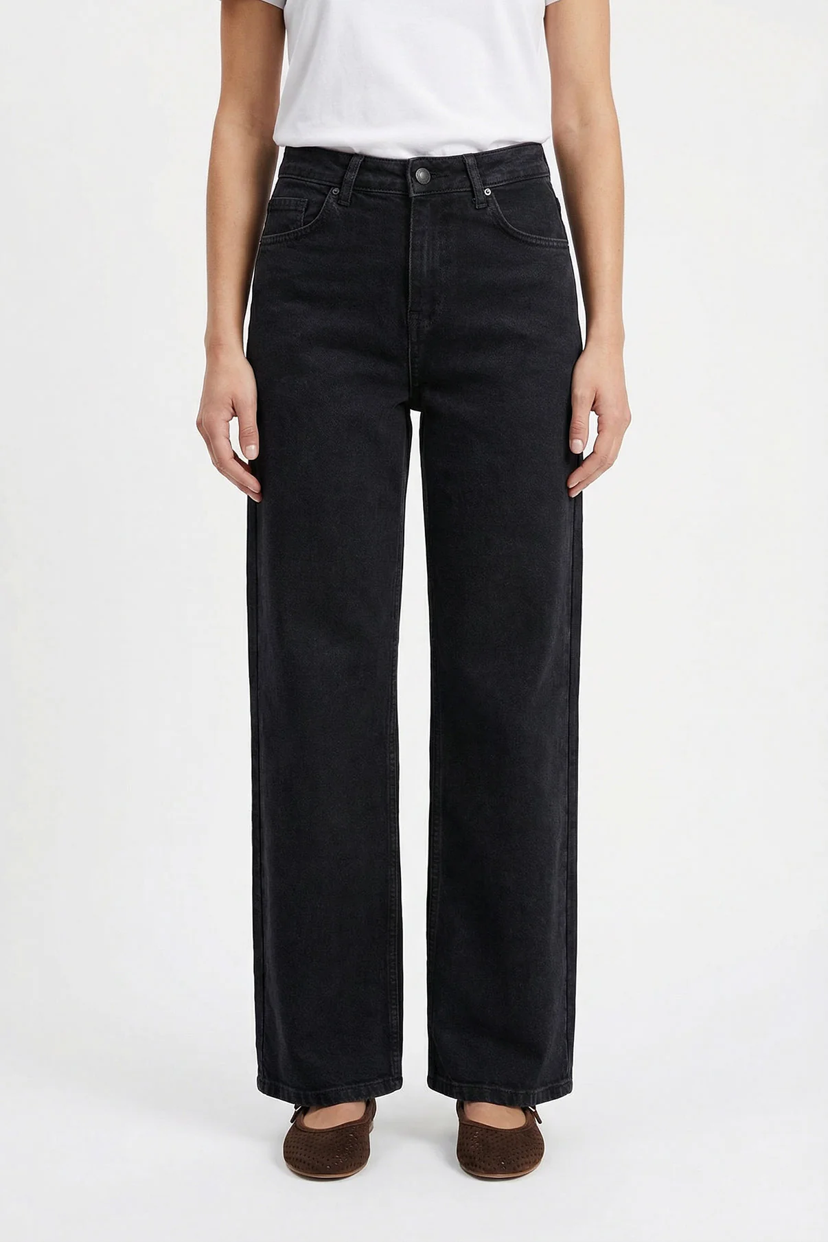 Mynthe - Strækbare denim jeans med brede ben - Image 14
