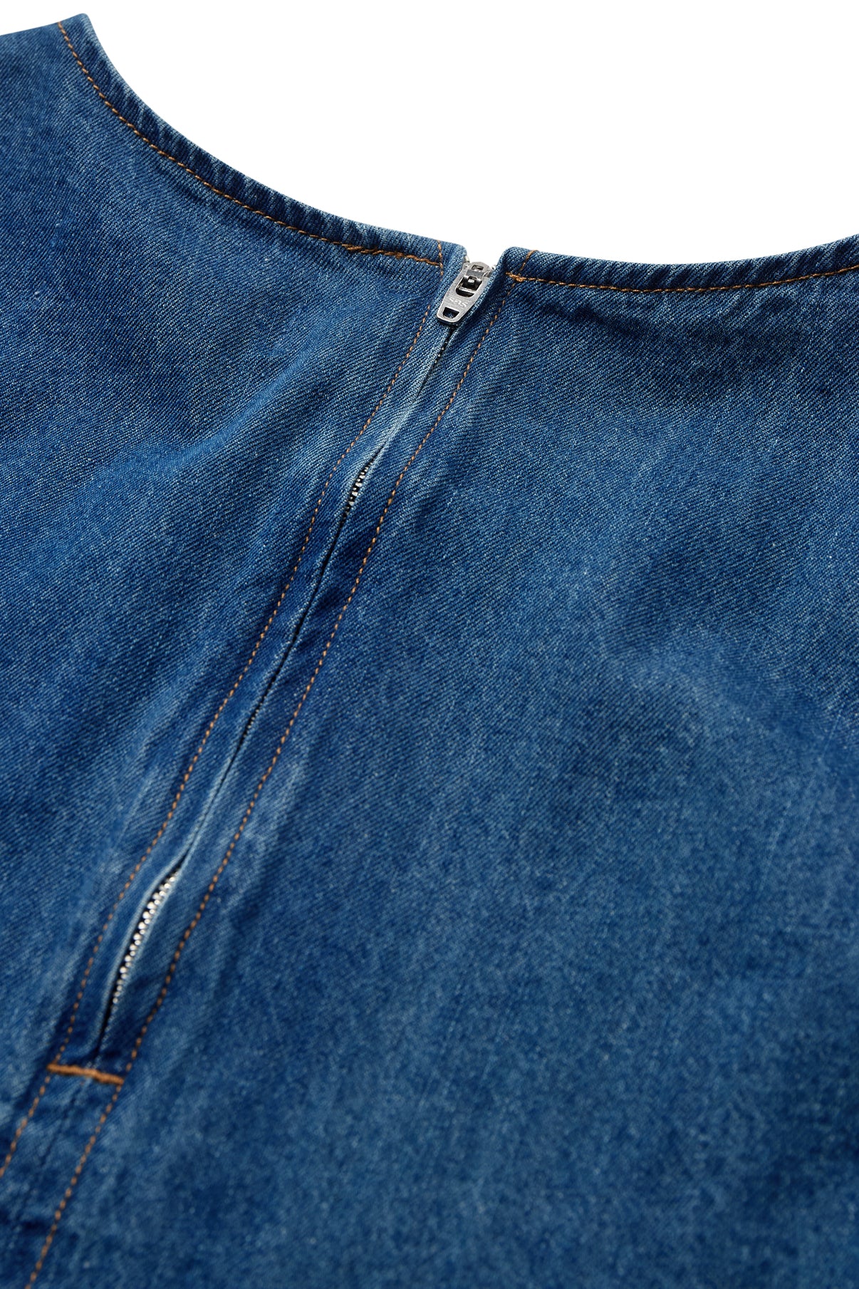 Adda - Denim kjole med trekvartærmer og lommer - Image 6