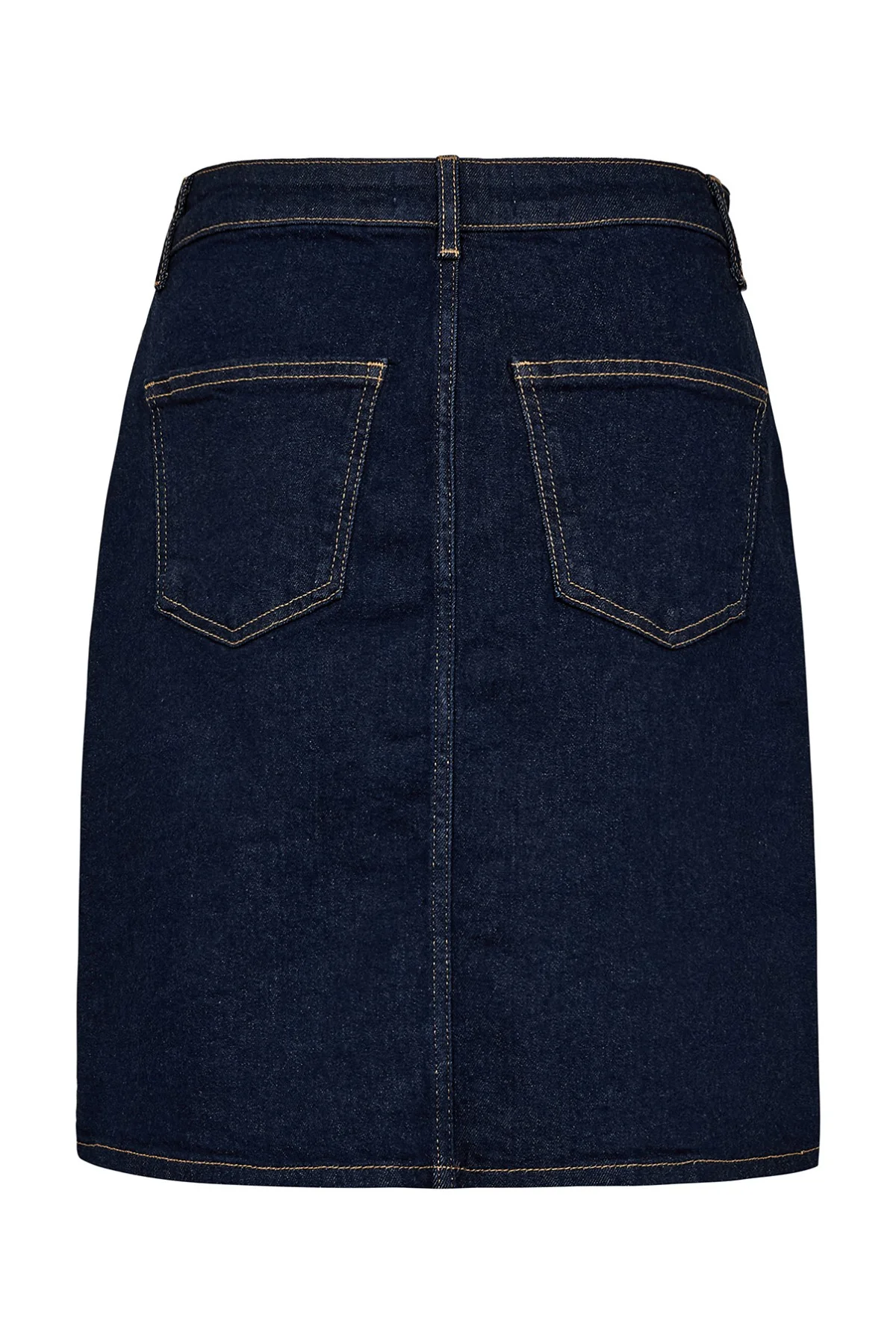 Aya - Denimnederdel med kontraststikninger - Image 3