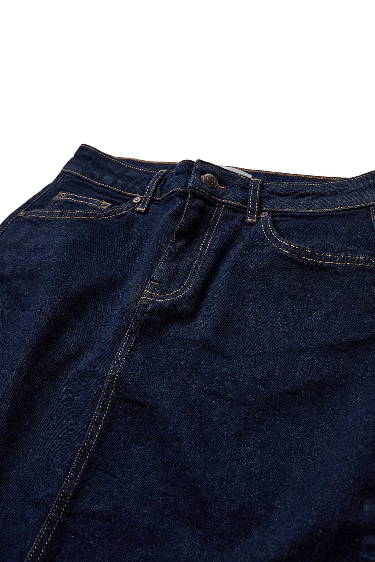 Aya - Denimnederdel med kontraststikninger - Image 4