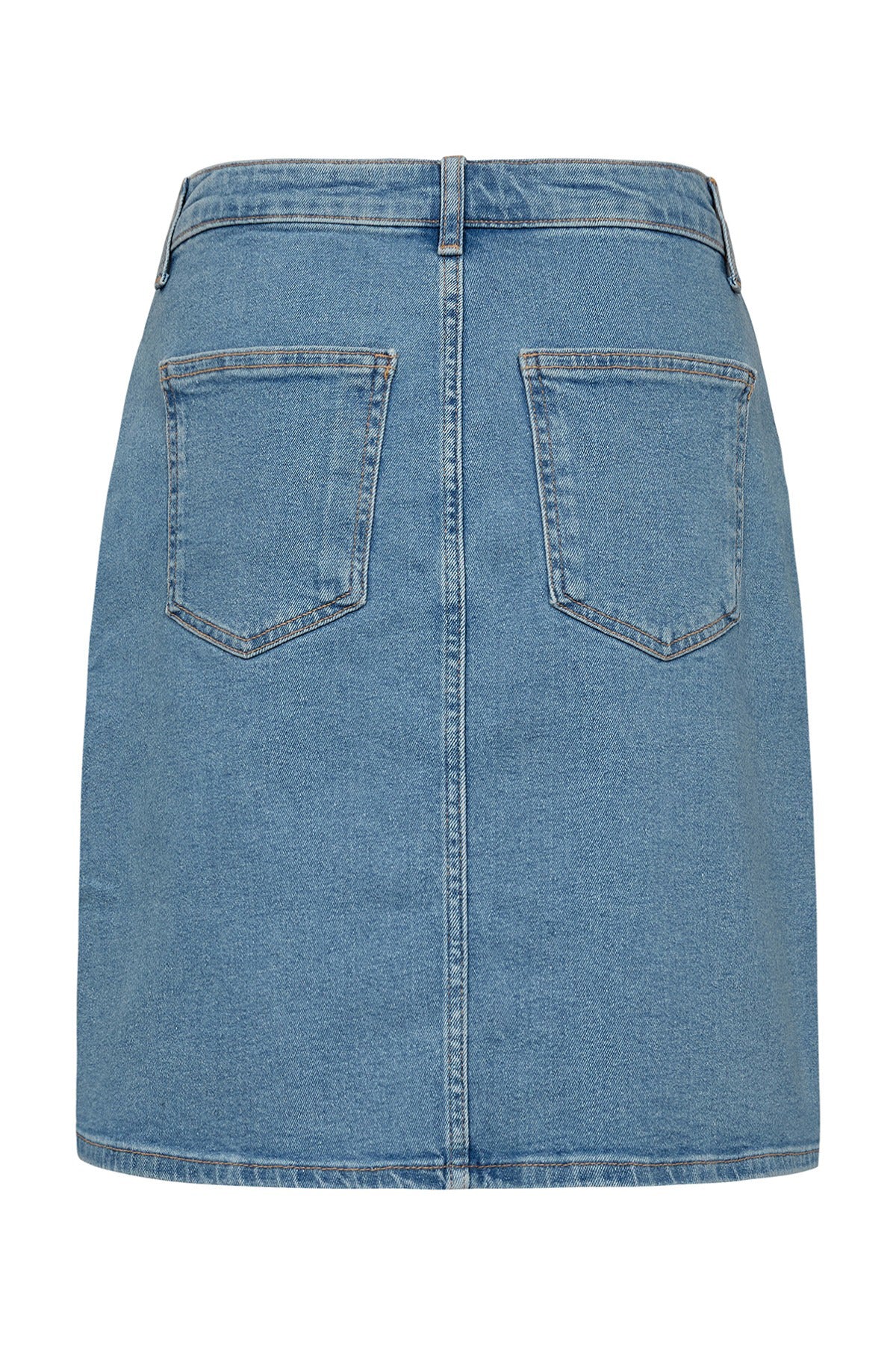Aya - Denimnederdel med kontraststikninger - Image 7