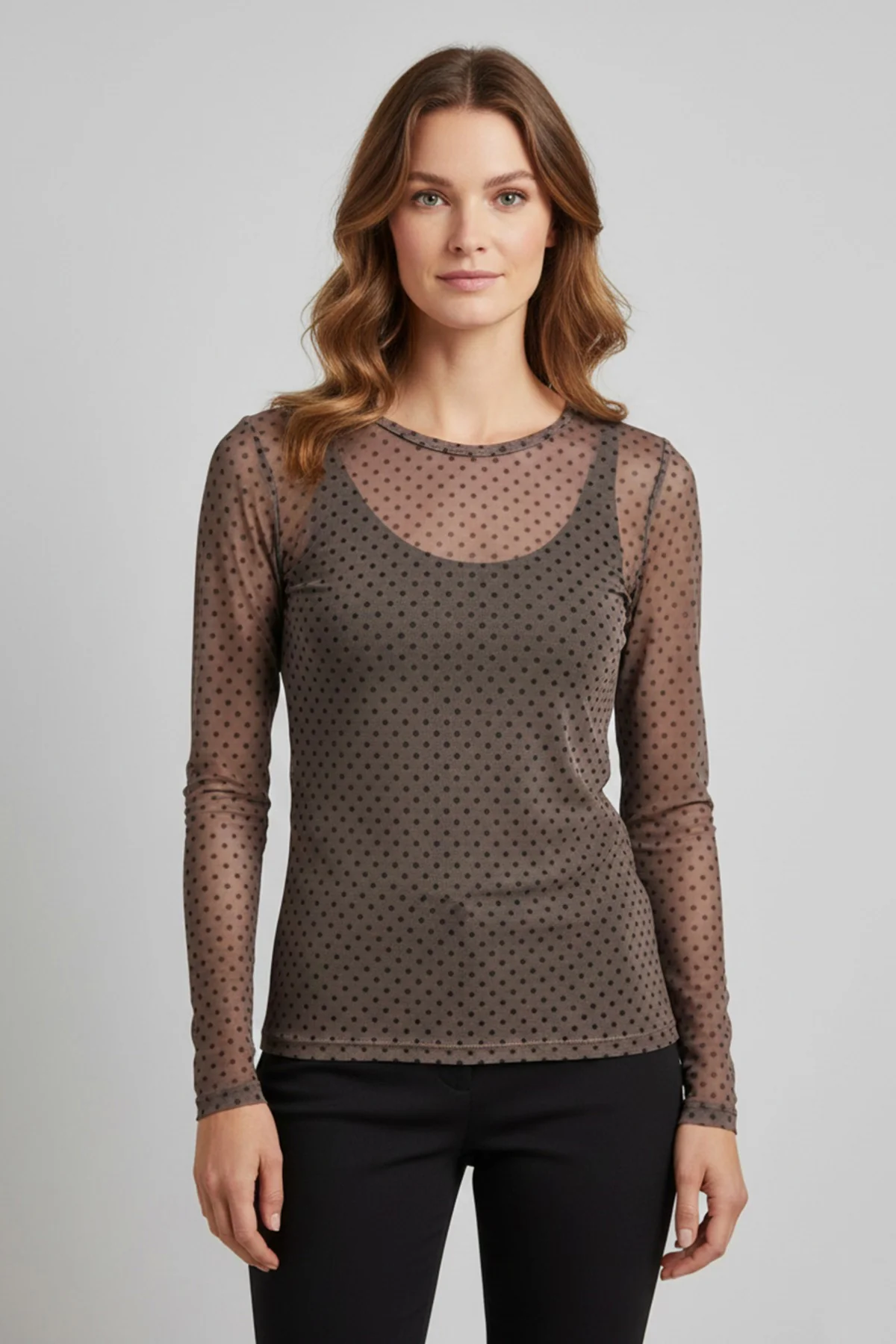 Sarah - Meshbluse med prikker