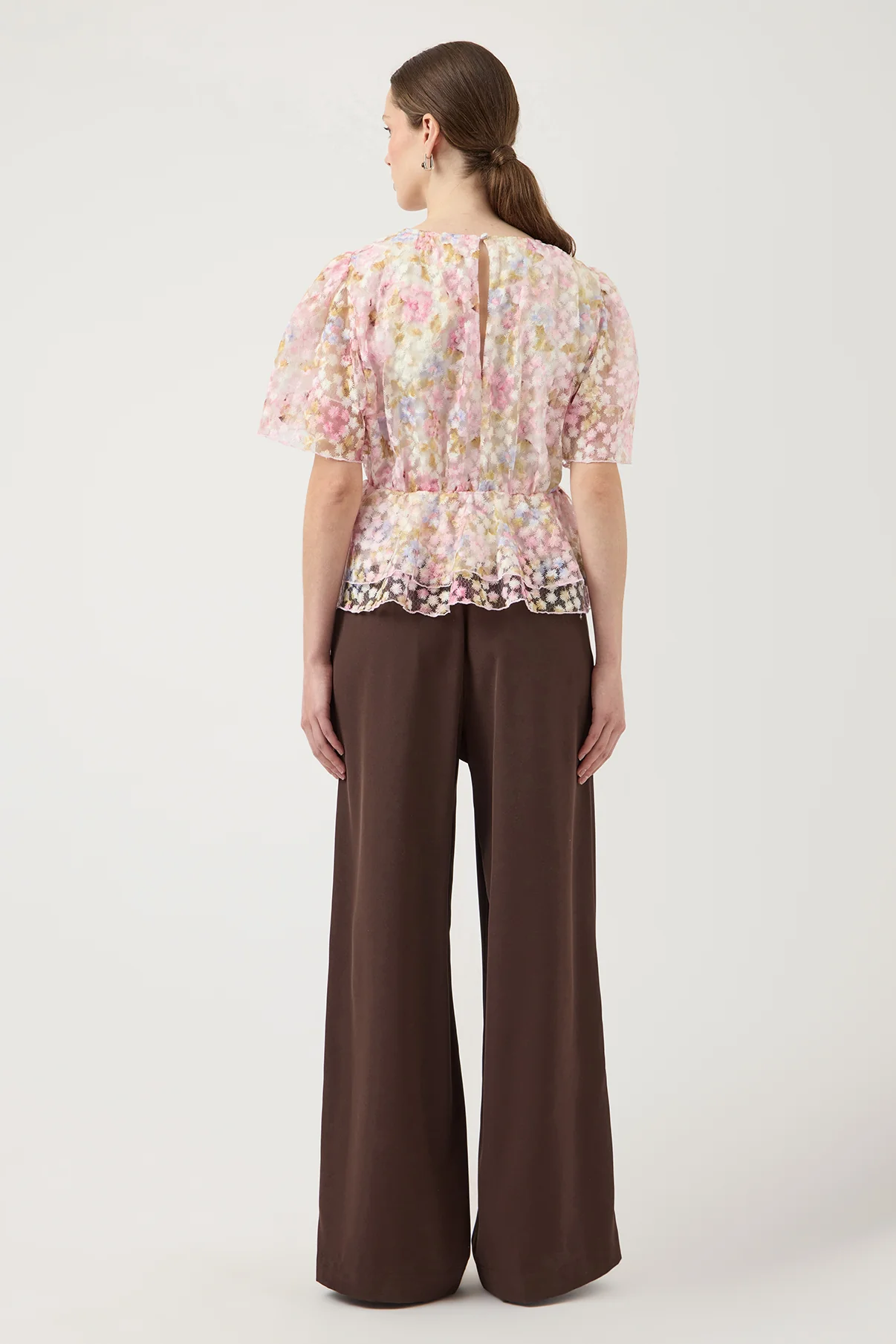 YASLEANNA - Kortærmet bluse med pufærmer og blomster - Image 3