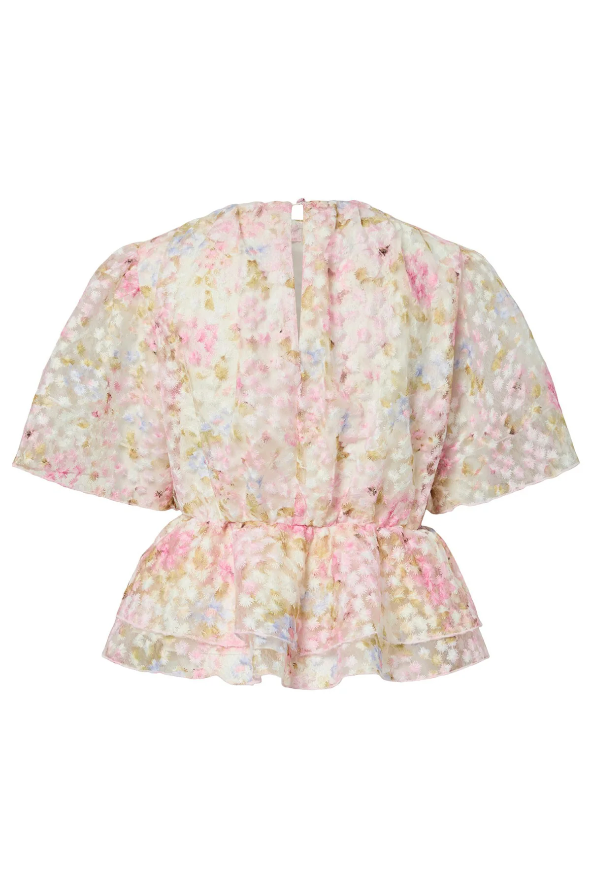 YASLEANNA - Kortærmet bluse med pufærmer og blomster - Image 6